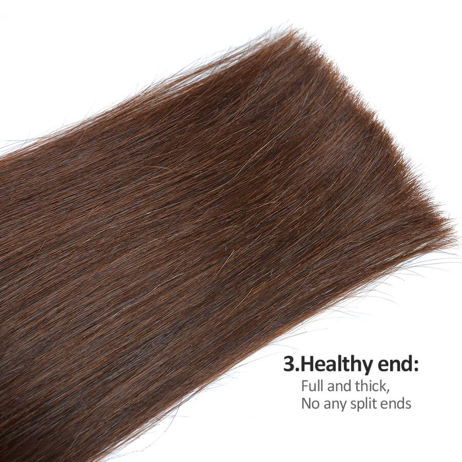 Chocolate Brown 100% Human Hair Ponytail One Piece Wrap Hair Extensions Details 3