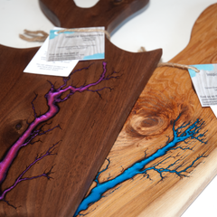 image of Fractal Burned epoxy filled Charcuterie Board