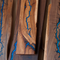 Image of Fractal Burned Epoxy Filled Charcuterie Board