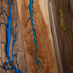 Image of Fractal Burned Epoxy Filled Charcuterie Board