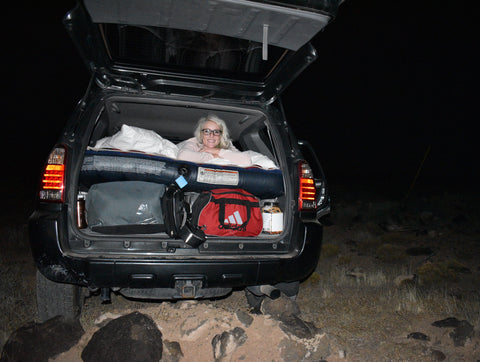Sleeping in the back of a 2007 Toyota 4Runner in Southern Utah