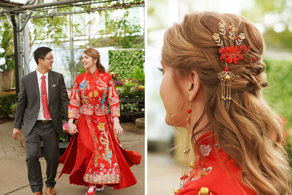 Chinese Wedding Dress: Traditional Qun Kwa Wedding Dress on Bride Miranda