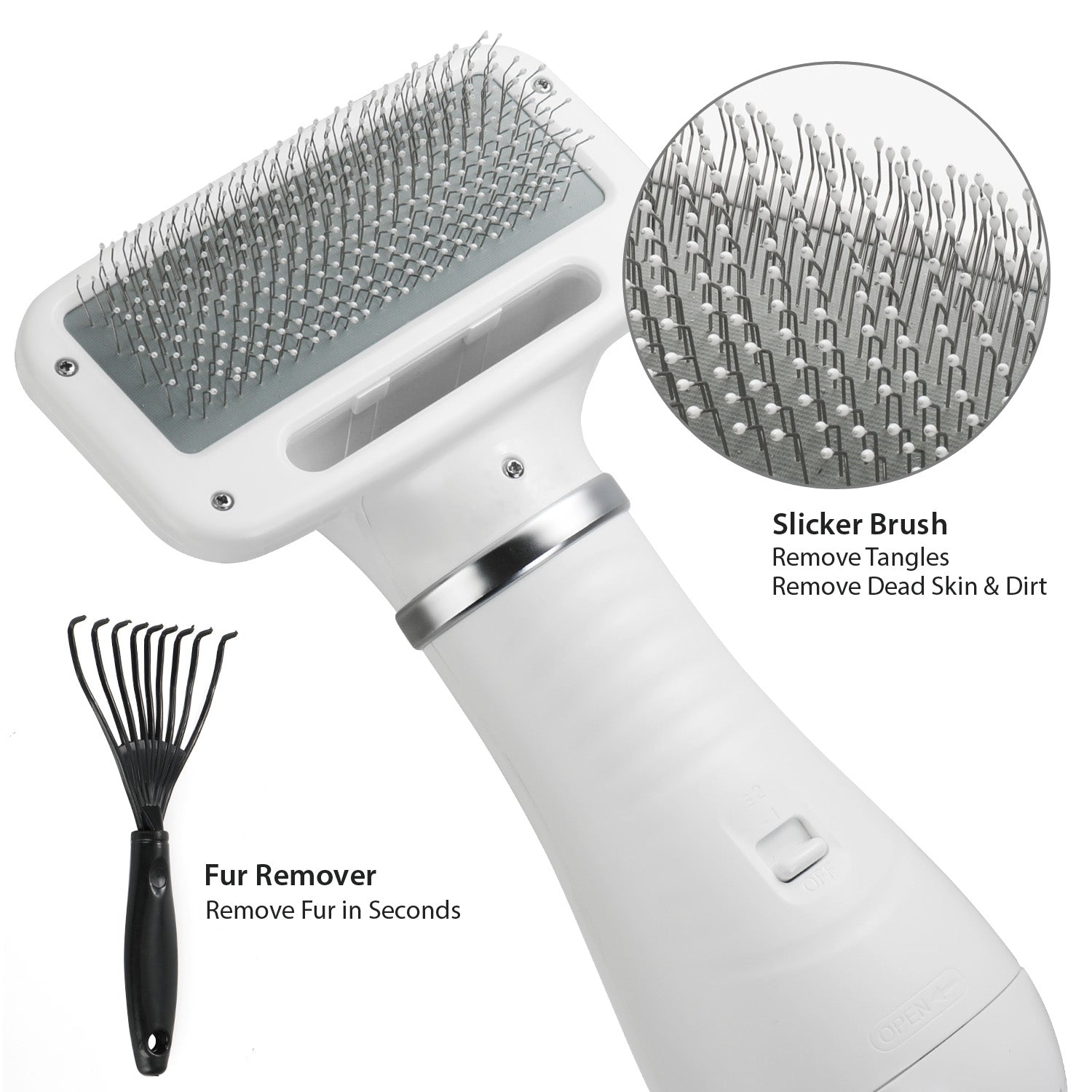 iPettie 2 in 1 Pet Grooming Hair Dryer w/ Slicker Brush – ipettiepet