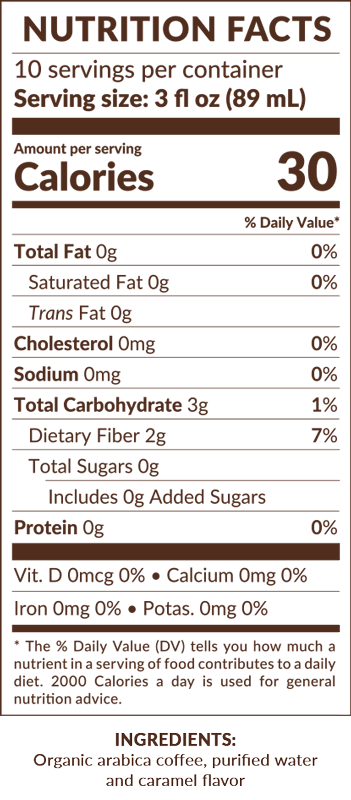 Caramel Coffee Concentrate Nutrition Facts
