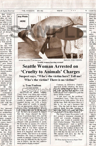 Fake Newspaper about horse crazy