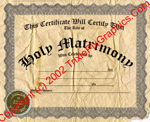 Fake Marriage Certificate