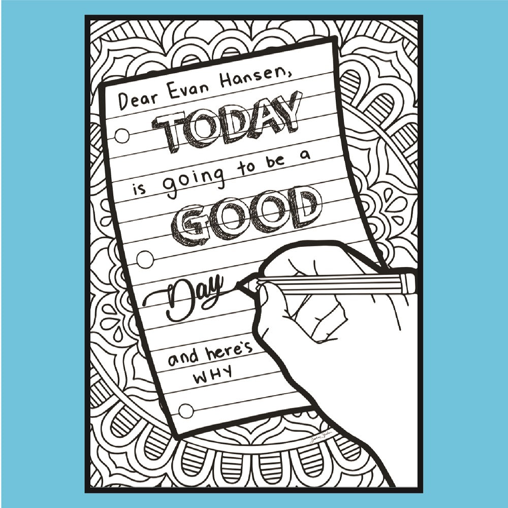 Dear Evan Hansen - DIGITAL DOWNLOAD - Coloring Pages ...