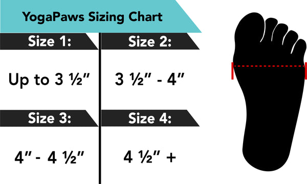 YogaPaws Socks Size Guide