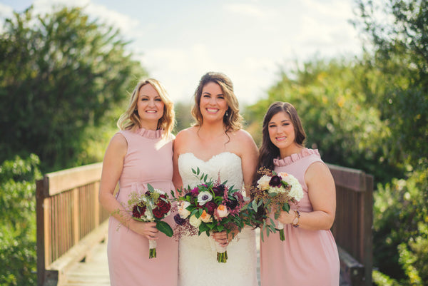 Emily's Bridesmaids in the Go Go Gown in Rose