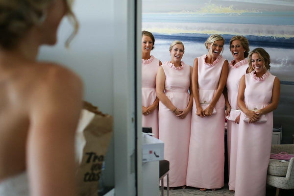 Emily Roan Bridal Party in the Go Go Gown in Light Pink
