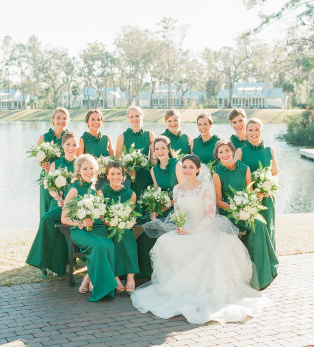 Shelby's Bridesmaids in the Emerald Go Go Gown