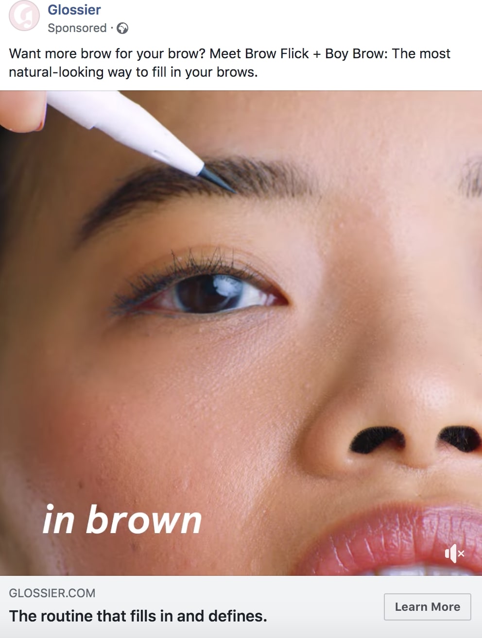 facebook ad for glossier