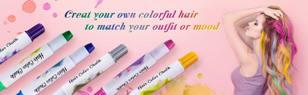 6PCS Hair Color Chalk, Tintura temporanea per capelli fai-da-te per bambini e adulti, materiale sicuro, non tossico