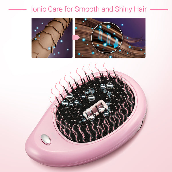 Portable Electric Ionic Hair brush Mini Hair Brush Comb Massager
