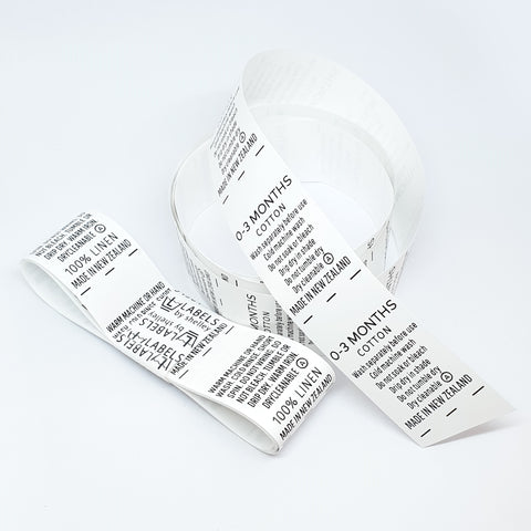 custom printed polyester tape care labels
