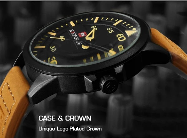 Admiral Quartz Leather Watch - Case