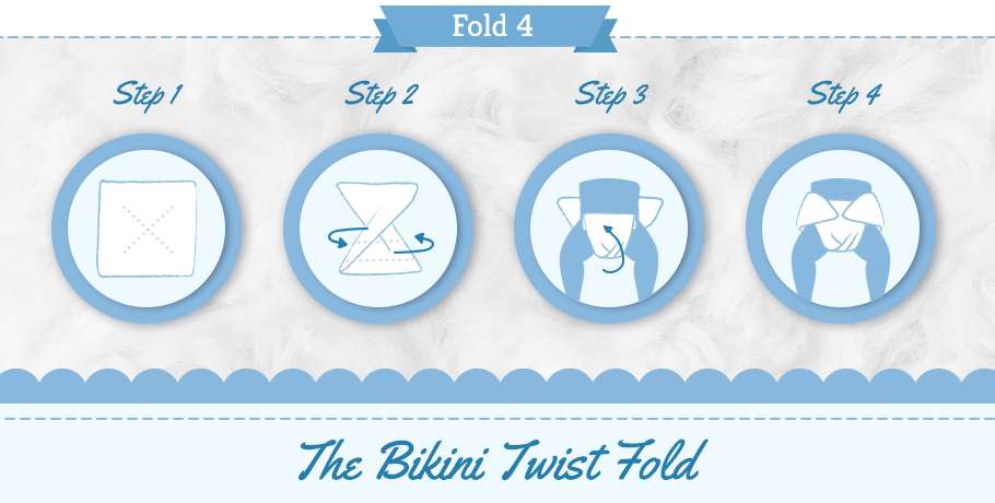 diaper bikini twist fold step by step graphic