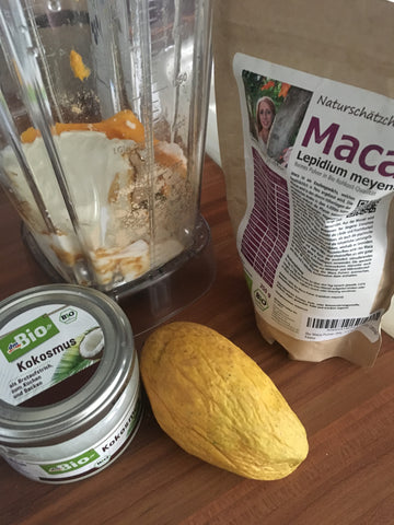Mango Shake mit Yoghurt und Maca KSB-200 Hochleistungsmixer KeMar Kitchenware