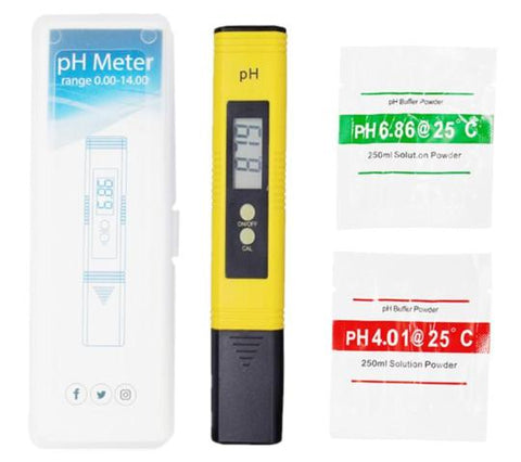 pH meter with case, pH meter, pH levels, hydroponic nutrients, hydroponics, hydroponic gardening, hydroponic kit, gardening nutrients, gardening accessories