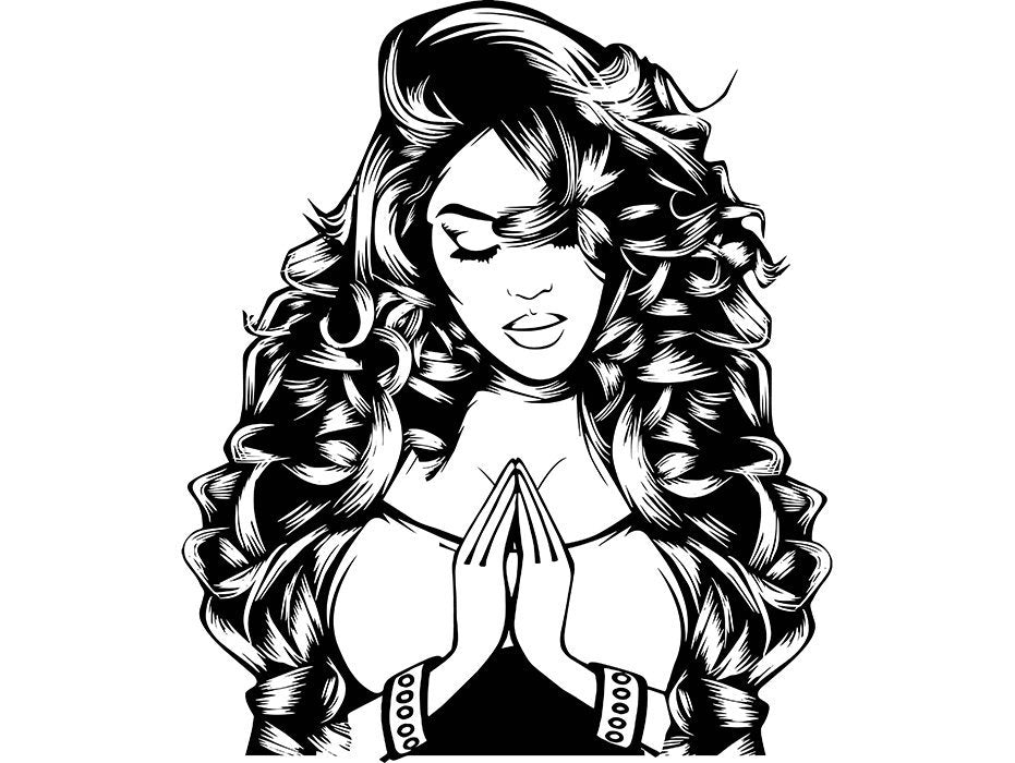 Download Afro Woman Svg Praying Life Quotes Classy Glamour Diva Lady Nubian Que - DesignsByAymara
