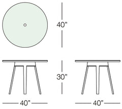 Senna 40" Round Dining Table with Tempered Glass Top
