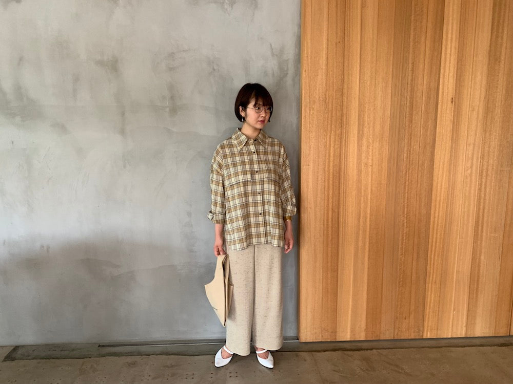ソフトプレイドビッグシャツ
