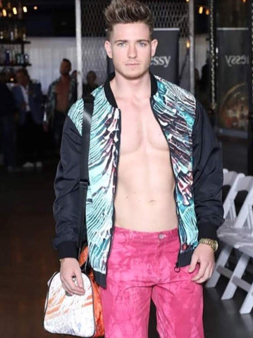 Tsunami Bomber Jacket Male Model Texas fashion tends