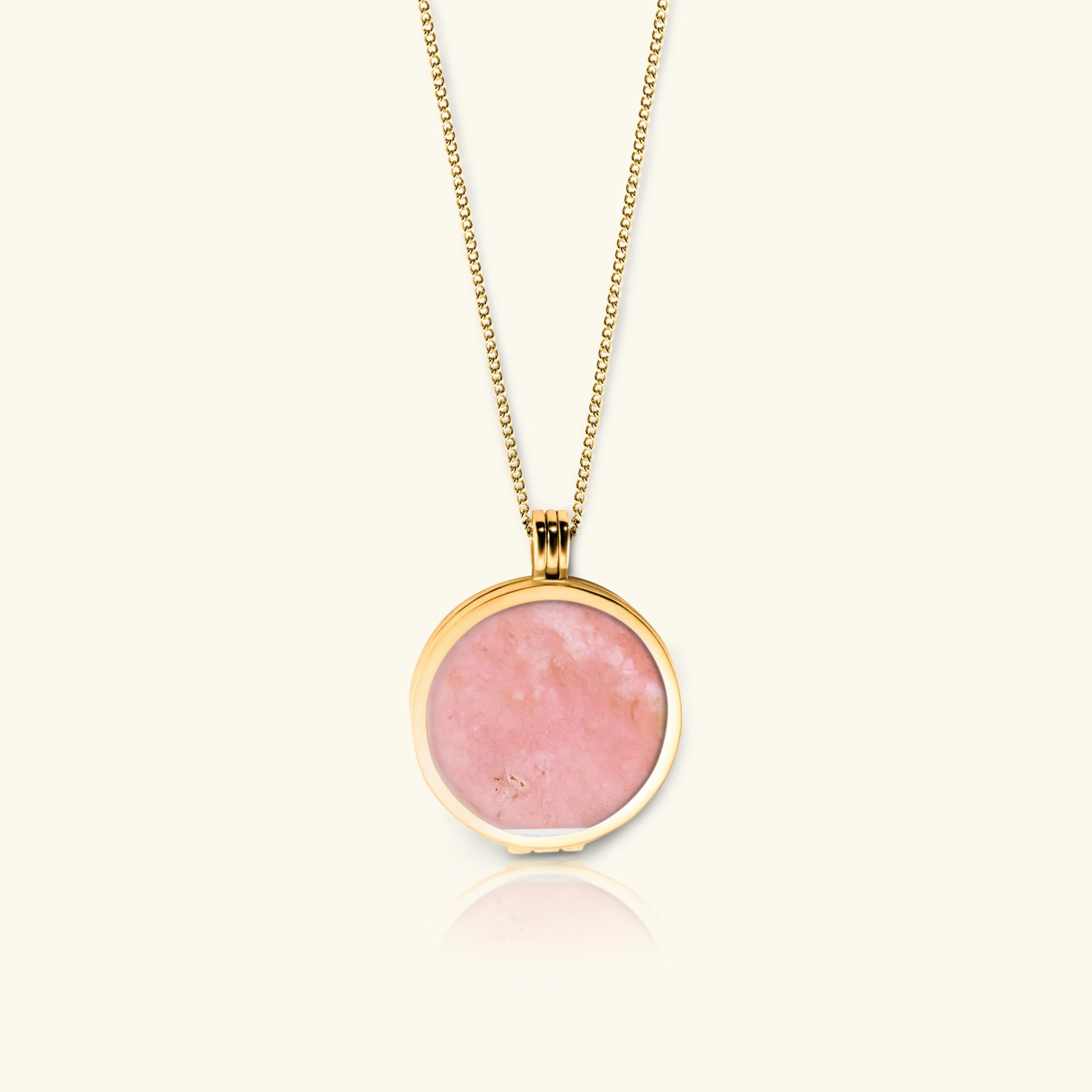 pink opal gemstone necklace