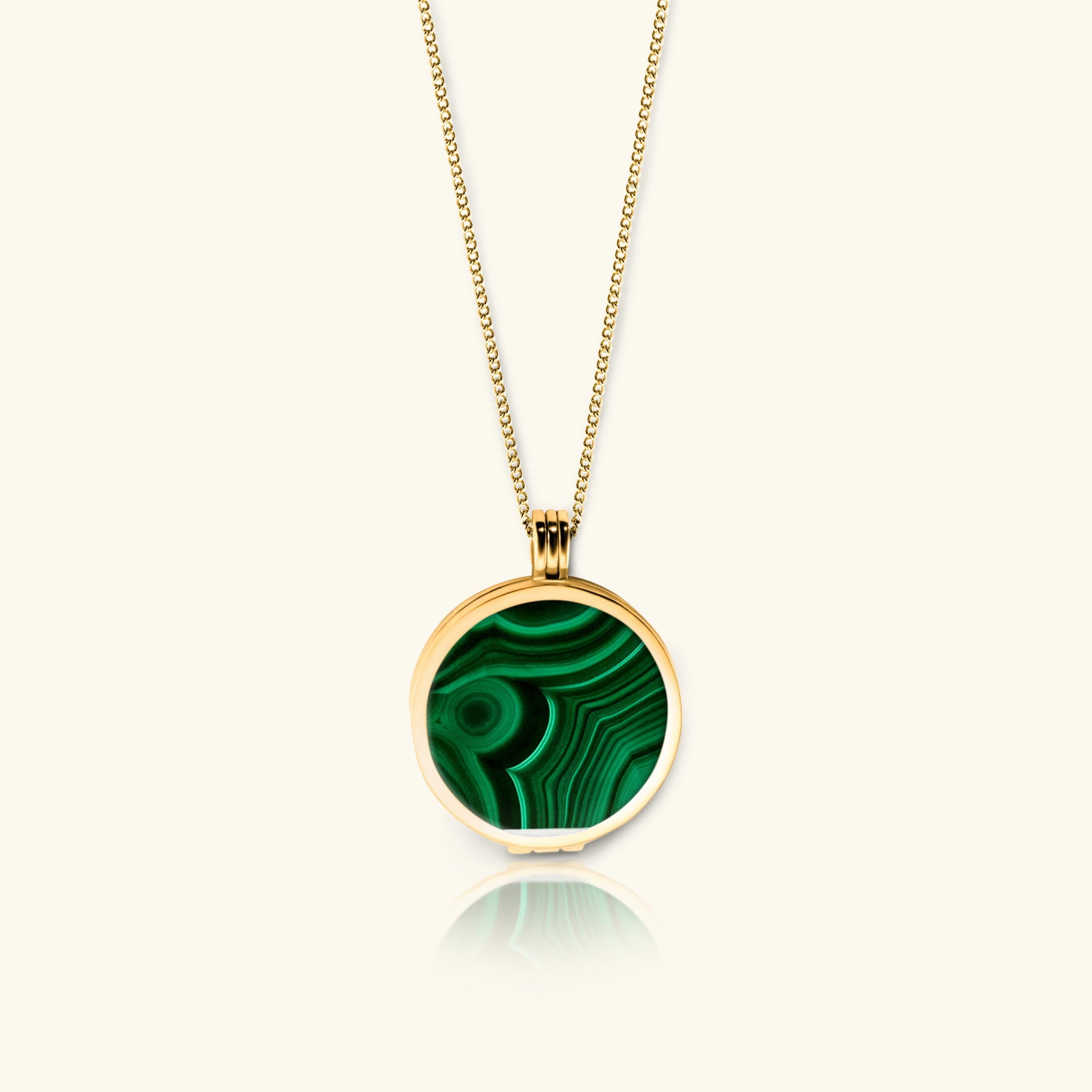 green malachite gemstone necklace