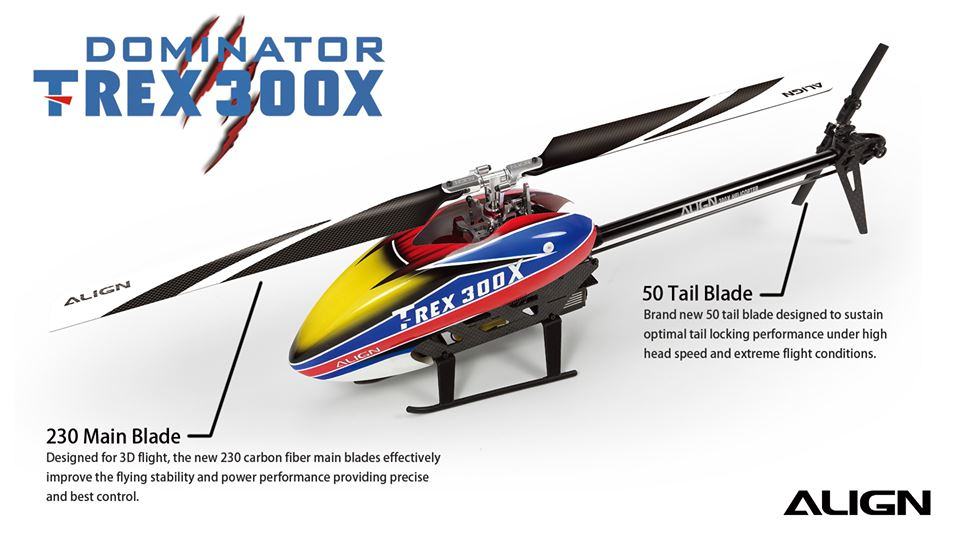 Hélicoptère Align T-Rex 300X Dominator Super Combo - RTF (RH30E01X)