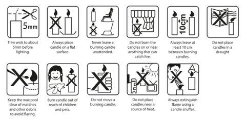 Candle care warnings