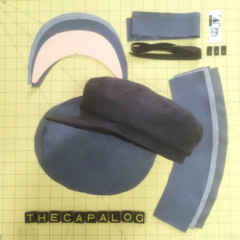 Flatlay of the elements of a fisherman cap