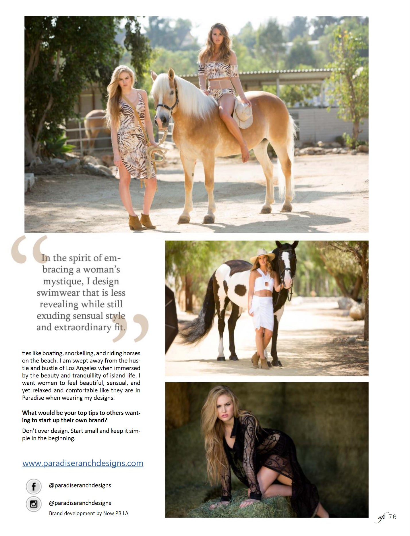 Paradise Ranch Designs in AFI MAG