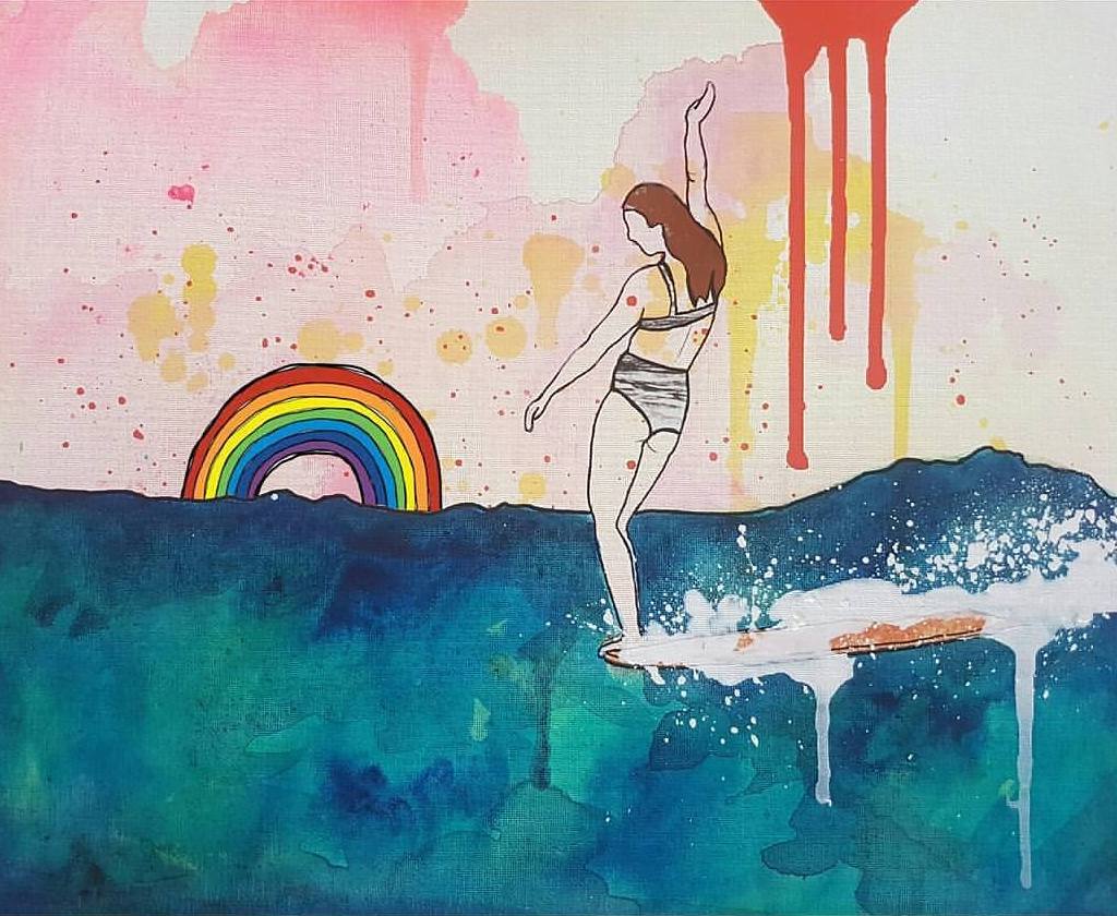Amanda Davidson surf art her waves