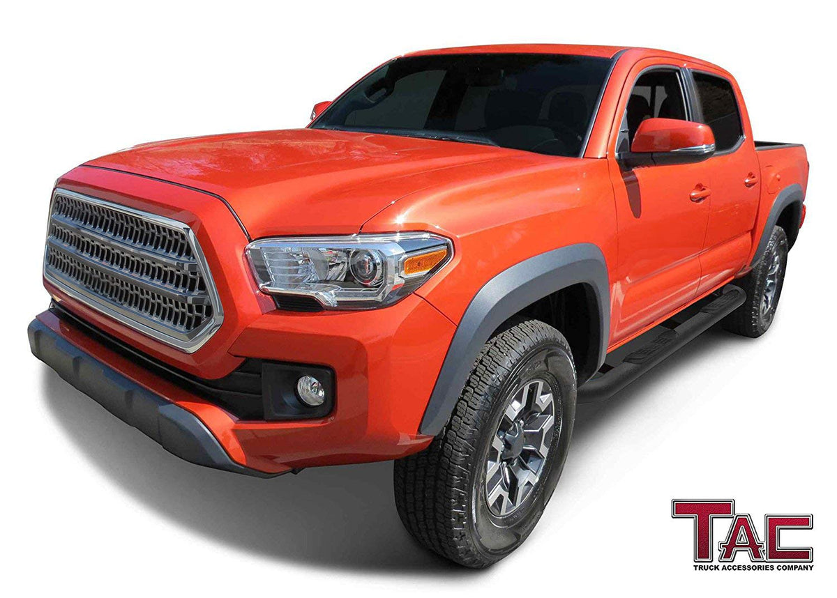 TAC Heavy Texture Black 3" Side Steps Fit 2005-2019 Toyota Tacoma Doub - TACUSA