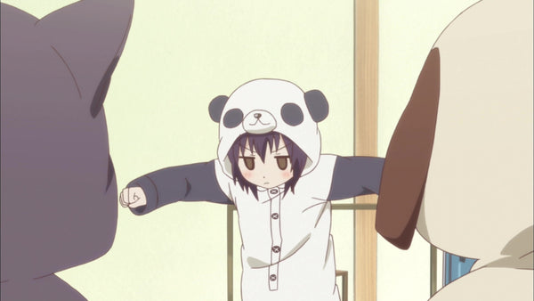 panda kigurumi looking cute in her tomboyish-nature