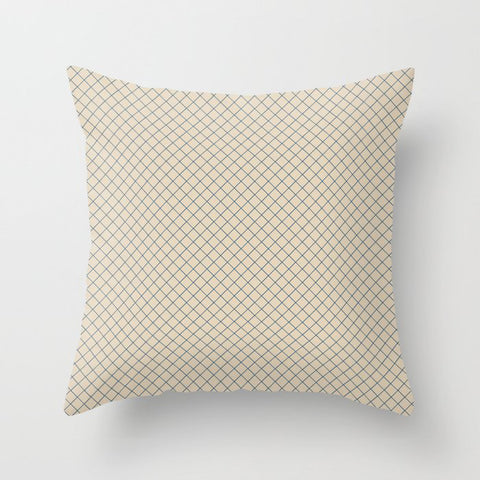 Blue & Beige Angled Grid Line Pattern Pairs To 2020 Color of the Year Chinese Porcelain PPG1160-6 Throw Pillow