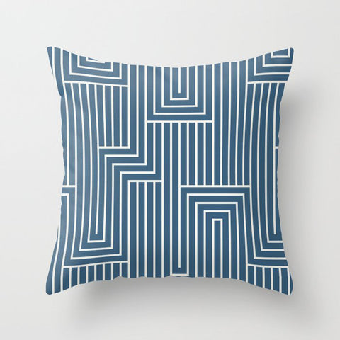 Off White & Blue Art Decor Pattern 2 Inspired by Chinese Porcelain 2020 Color of the Year Throw Pillow