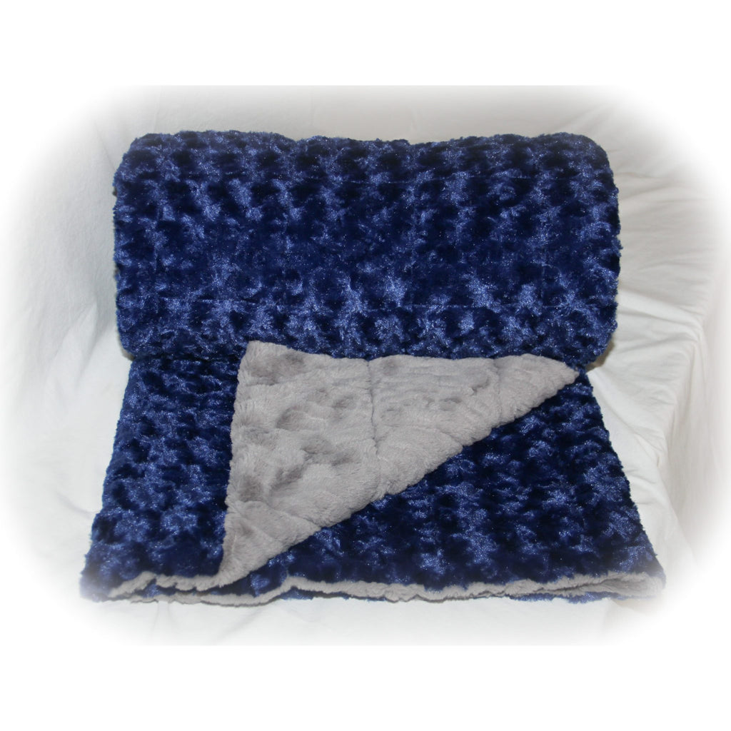 Minky Weighted Blanket 8-25 LBS Twin Midnight Blue – Soothing Weight