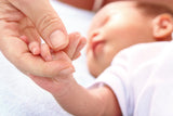 loving adult hand holding a sleeping baby's hand – BEB Organic skincare products – Luxury, health-filled skincare for preemies – premature baby - BEB Organic Bubbly Wash - BEB Organic Silky Cream - BEB Organic Healing Gel - BEB Organic Nourishing Oil - BEB Organic Diaper Balm – Kim Walls, Preemie Skincare Expert 