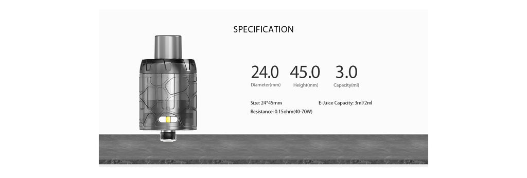 IJOY Mystique Mesh Tank Specifications