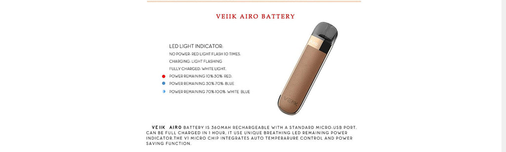 VEIIK Airo Vape Pod System Battery