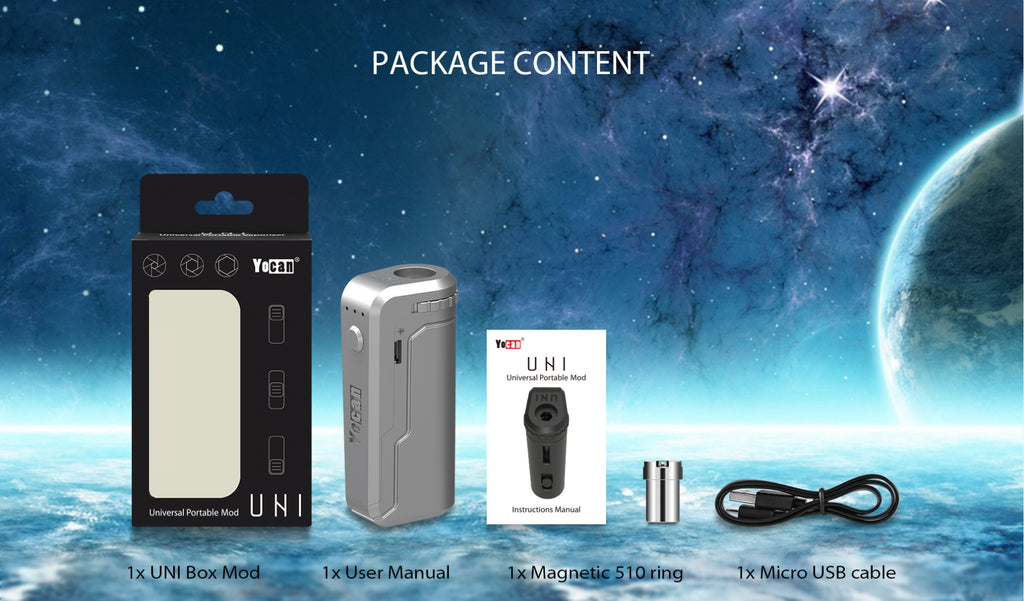 Yocan UNI VV Box Mod Package Content