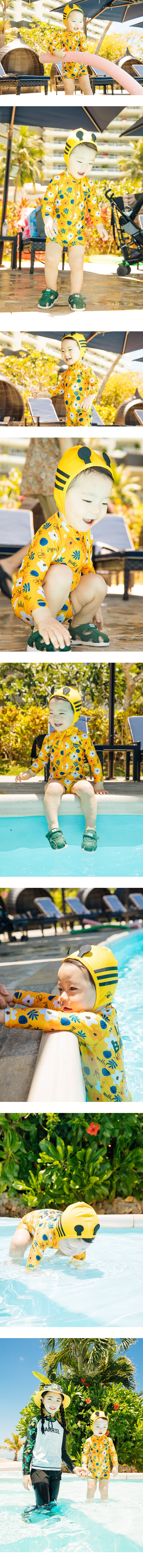 Barrel Toddler Rash Suit Set-HELLO FLOWER_image