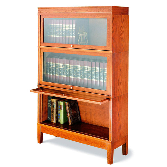 Hale Solid Wood Legacy 3-Tier Barrister Bookcase With 