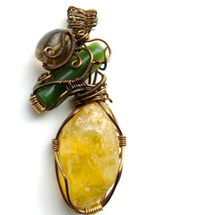 Custom mixed crystal wire wrapped necklace