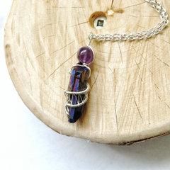 Custom wire-wrapped point necklace