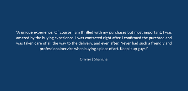 A positive testimonial from a client in Shanghai about the wonderful service he received from Subject Matter Art when buying a Zoo Portrait artwork.