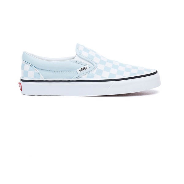 vans baby blue checkered slip ons