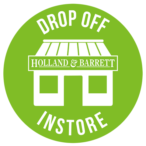 Drop off bottles to Holland and Barrett stores stamp